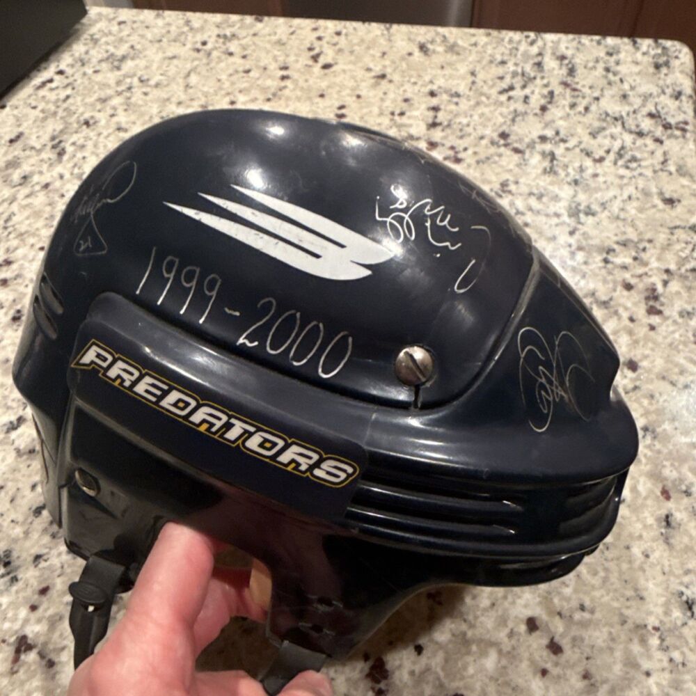 Nashville Predators Autographed Hockey Helmet 1999-2000 Original Team Signed
